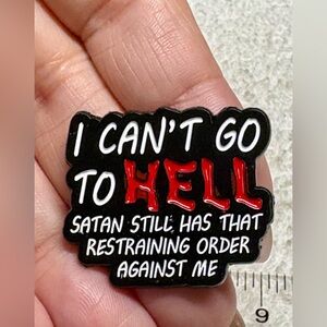 Black and Red Novelty Pin